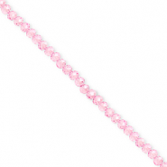 Top Glas Facett Perlen 3x2 mm Rondellen Light pink