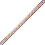 BY31® Schmuckband mit Tekst "Bonjour" Lavender blue-orange-brown