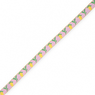 BY31® Schmuckband mit Tekst Zitrone Orchid pink-yellow-green-gold