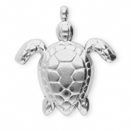 Stainless Steel - Rostfrei Stahl Anh&auml;nger Schildkr&ouml;te Silver