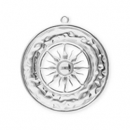 Stainless Steel - Rostfrei Stahl Anh&auml;nger Zirkel mit Sonne Silver
