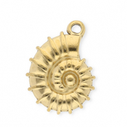 Stainless Steel - Rostfrei Stahl Anh&auml;nger Rund mit Seestern Gold