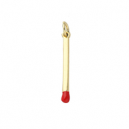 Brass TQ Metall Anhänger Streichholz Gold-red