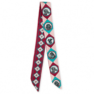 Bandana Schal mit Hunde Bordeaux red-light pink-turquoise blue