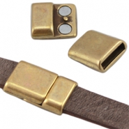 DQ Metall Magnetverschluss (für Leder flach 10mm) Antik bronze (Nickelfrei)