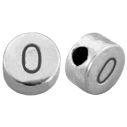 DQ Metall Zahlen Perlen # 0 Antik silber (Nickelfrei)