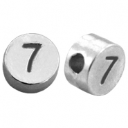 DQ Metall Zahlen Perlen # 7 Antik silber (Nickelfrei)