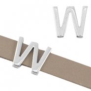 DQ Metall Schieber Buchstabe "W" Ø10.3x2.3mm Antik silber (nickelfrei)