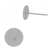 Ohrringe/Ohrstecker aus Stainless Steel - Rostfreiem Stahl f&uuml;r 12mm Cabochon Silber