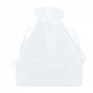 Schmuckbeutel Organza 13x18cm Weiss
