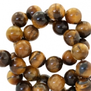 Naturstein Perlen Tigerauge 6mm Brown