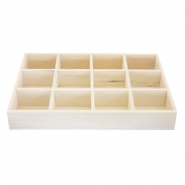 Schmuckdisplay Holz 12-Fächer Natural (natürliche Farbe Holz)