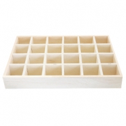 Schmuckdisplay Holz 24-Fächer Natural (natürliche Farbe Holz)