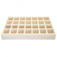 Schmuckdisplay Holz 28-Fächer Natural (natürliche Farbe Holz)