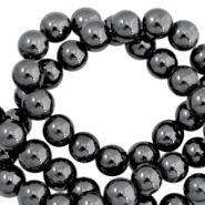Hämatit Perlen rund 4mm Anthracite grey