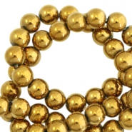 Hämatit Perlen rund 4mm Gold