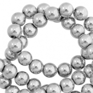 Hämatit Perlen rund 4mm Light grey