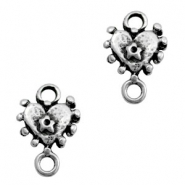 Metall Anhänger TQ Zwischenstück Herz Antique silber
