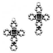 Metall Anhänger TQ Kreuz mit Fassung Antique silber