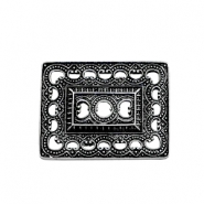 Metall Anhänger TQ boho style Rechteck Antique silber
