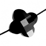 Fashion Facett Perlen Glücksklee Jet black