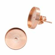Polaris Steel Ohrringe mit Fassung für 12mm Cabochon Rosegold