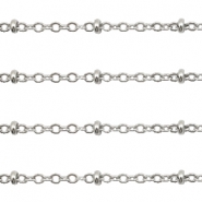 Stainless Steel - Rostfrei Stahl Schmuckzubehör Gliederkette 2mm Silber