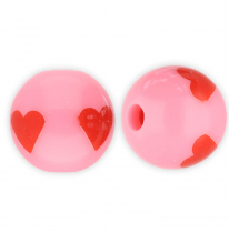 Acrylperlen mit Herz Pink-red