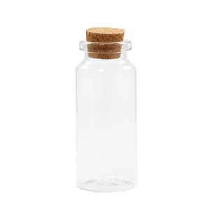 Wunschflaschen mit Kork 7x3cm Transparent