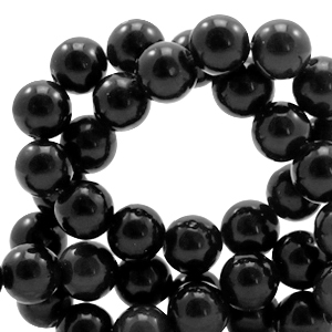Halbedelstein Perlen 8mm Dark anthracite-black
