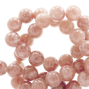 Naturstein Perlen Quarz 4mm Light rosa-beige