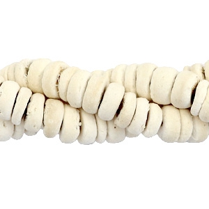 Kokos Perlen Disc 8mm White (nat&uuml;rliche Farbe Kokos)