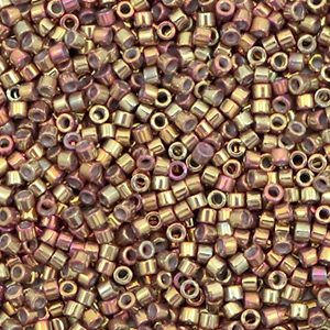 Miyuki Perlen delica's 11/0 Metallic iris earth batik gold DB-1010