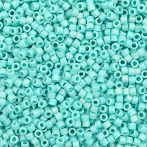 Miyuki Perlen delica's 11/0 Opaque matte AB turquoise green DB-878