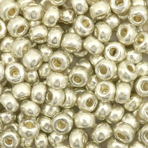 Miyuki Rocailles 6/0 Duracoat galvanized silver 6-4201