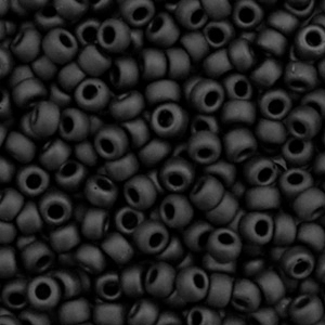 Miyuki Rocailles 8/0 Opaque matte black 8-401f