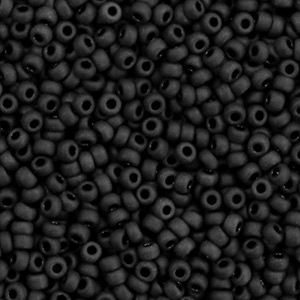 Miyuki Rocailles 11/0 Opaque matte black 11-401f