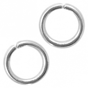 Stainless Steel - Rostfreiem Stahl Schmuckzubeh&ouml;r Binderinge 4mm Antik silber