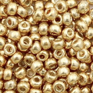 Miyuki Rocailles 6/0 Duracoat galvanized champagne 6-4204