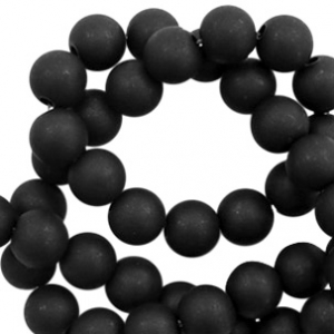 10 mm Acryl Perlen matt Black