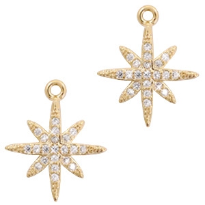 Basic quality Metall Strass Anh&auml;nger Stern Gold