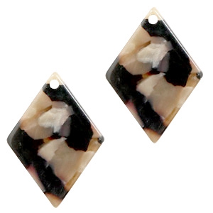 Resin Anh&auml;nger Raute 20x14mm Mixed brown