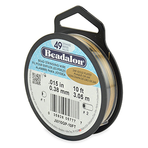 Beadalon Schmuckdraht 49 Str&auml;nge 0.38mm Stainless steel gold plated