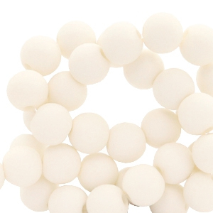 6 mm Acryl Perlen matt Powder white