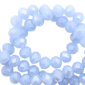Top Glas Facett Perlen 6x4 mm rondellen Light blue-pearl shine coating