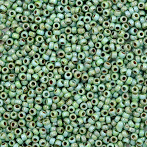 Miyuki Rocailles 15/0 Opaque picasso turquoise blue 15-4514