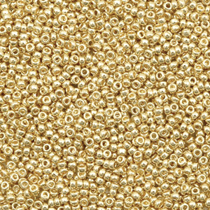 Miyuki Rocailles 15/0 Duracoat galvanized champagne gold 15-4204