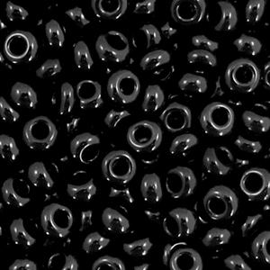 Preciosa Rocailles 6/0-23980 Natural opaque-black