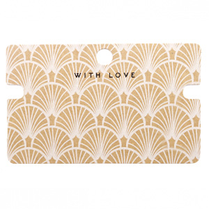 Schmuck Karten 'with love' Art Deco Brown