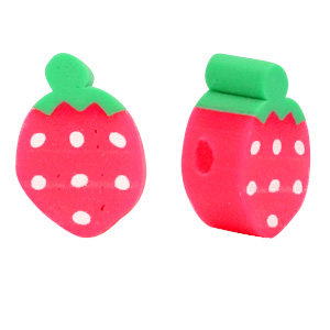 Polymer Perlen Erdbeere Red-green